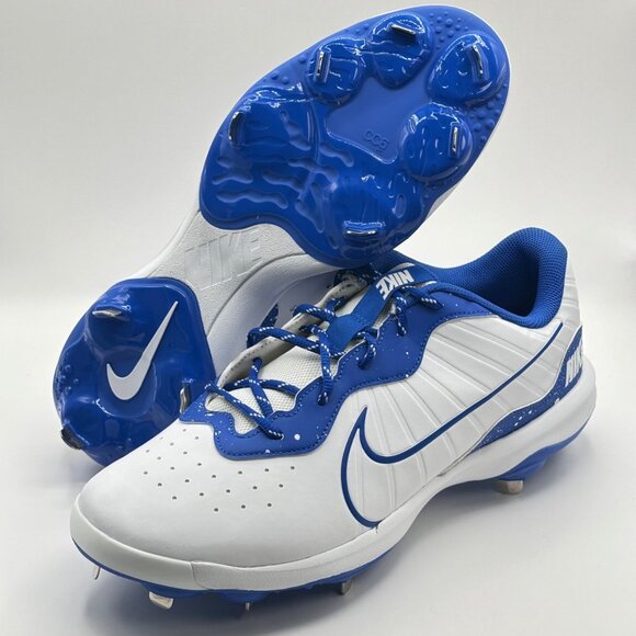 Men's Nike Alpha Huarache Varsity 4 Low White/Hyper Royal DJ6516-102 Size 13 NEW - Picture 5 of 8